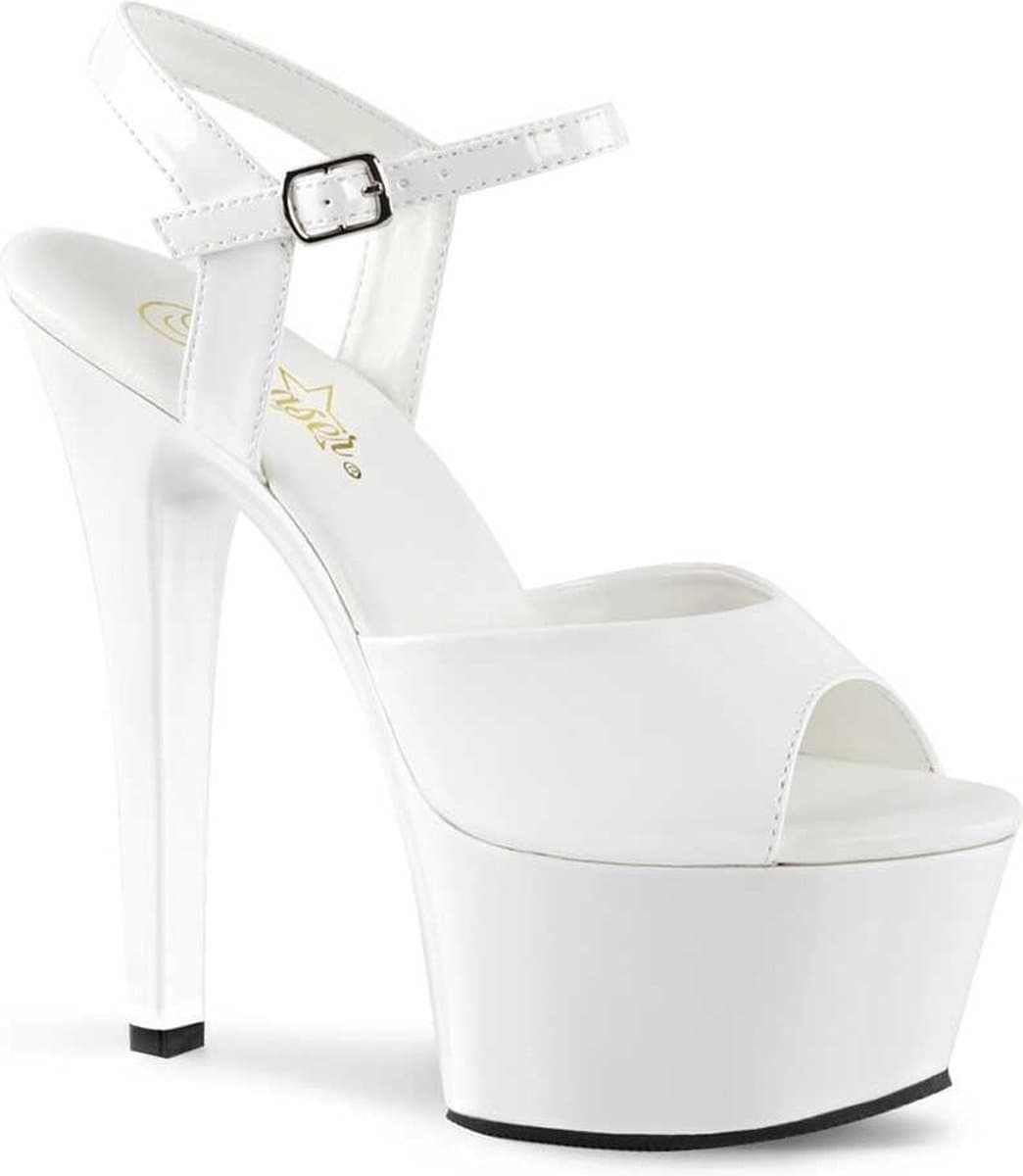 Pleaser - ASPIRE-609 Sandaal met enkelband, Paaldans schoenen - Paaldans schoenen - 41 Shoes - Wit — afbeelding 1