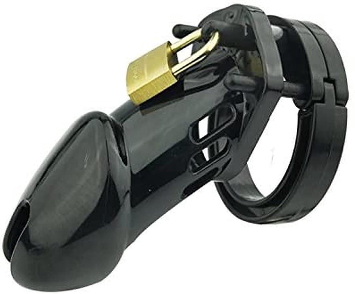 Intenz® Kuisheidskooi - Zwart - Chastity Cage - Groot - Peniskooi - Sex Toys voor Koppels - Inclusief Slotje — afbeelding 1