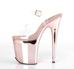 Pleaser - FLAMINGO-808 Sandaal met enkelband, Paaldans schoenen - Paaldans schoenen - 42 Shoes - Roze/Transparant — thumbnail 3