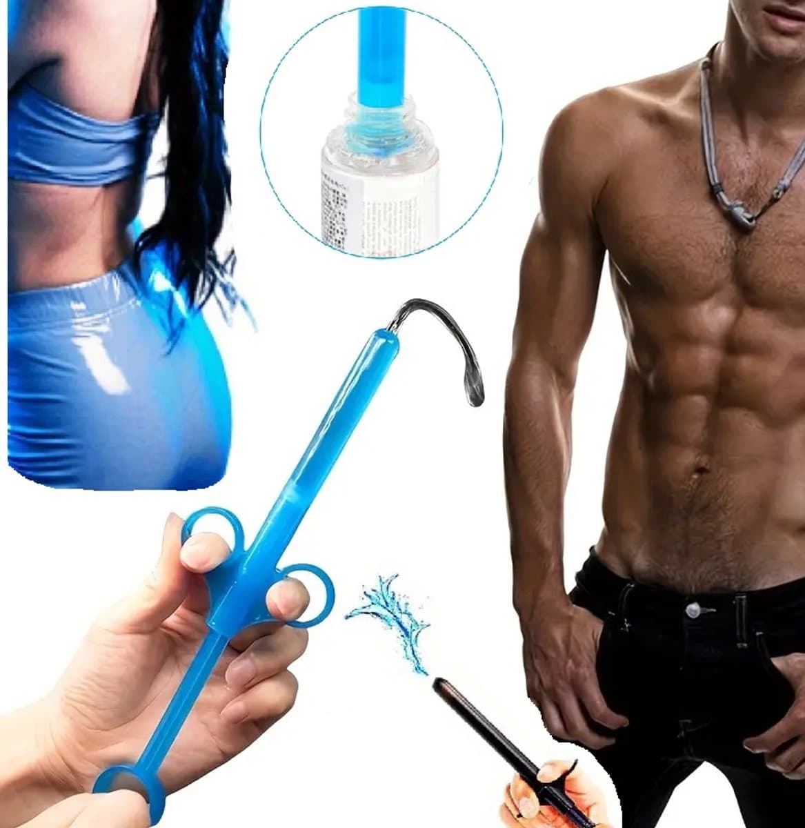 3-Delige Glijmiddel Injector I Anaal Douche I Verhoogd Comfort & Gebruiksvriendelijke I Voor Hem & Haar I ABS I Blauw — afbeelding 1