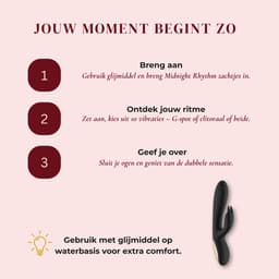 Midnight Rhythm – Vibrator voor Vrouwen – Rabbit Vibrator – Vibrator – Sex Toys voor Vrouwen – 10 Vibratiestanden – USB-oplaadbaar – Waterdicht – Zwart — thumbnail 4