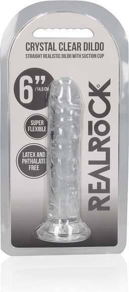 Shots - RealRock REA150TRA1 - Straight Realistic Dildo Suction Cup - 6'' / 14,5 - Tra — thumbnail 5