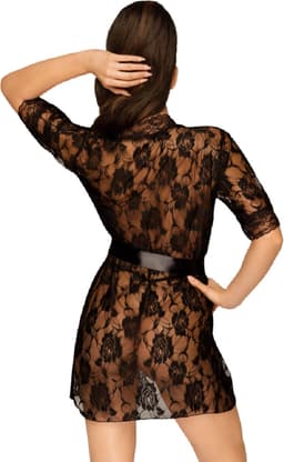 Penthouse Lingerie Sweet Retreat Kimono - Erotische Lingerieset - Maat XL - Zwart — thumbnail 4