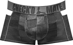 Male Power Checkd Mate - Cutout Short black S — thumbnail 3