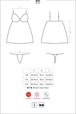 Obsessive Babydoll Setje Met Kant - Zwart - S/M — thumbnail 13