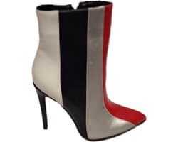 RUON-LUXE ENKELLAARSJE-NAALDHAK-RED/BLACK/WHITE/SILVER-IMITATIONLEDER-39