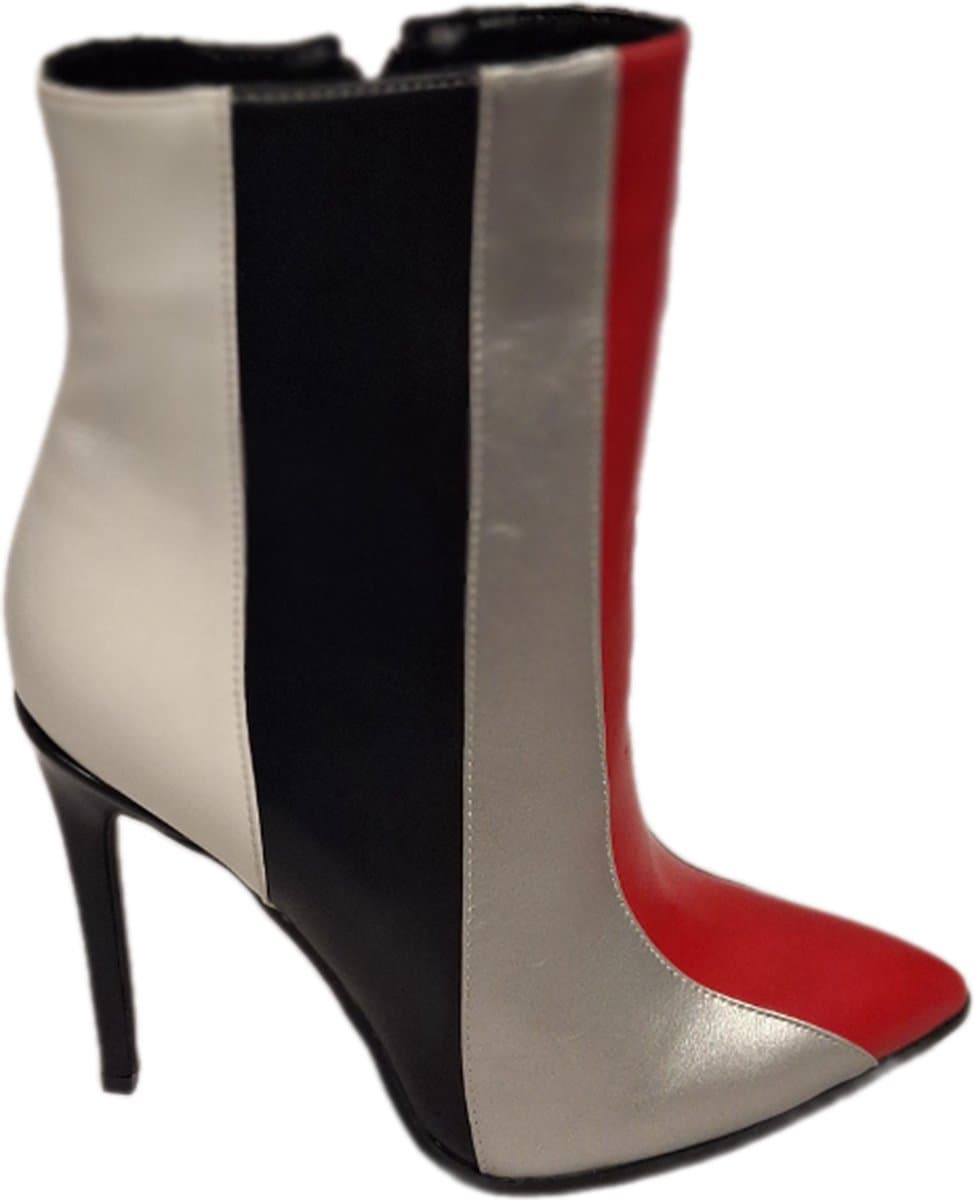 RUON-LUXE ENKELLAARSJE-NAALDHAK-RED/BLACK/WHITE/SILVER-IMITATIONLEDER-39 — afbeelding 1