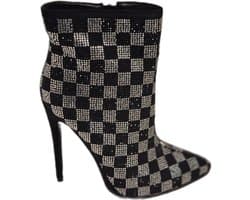 RUON- LUXE- ENKELLAARSJE MET MARCESITEINLEG-NAALDHAK-BLACK-41