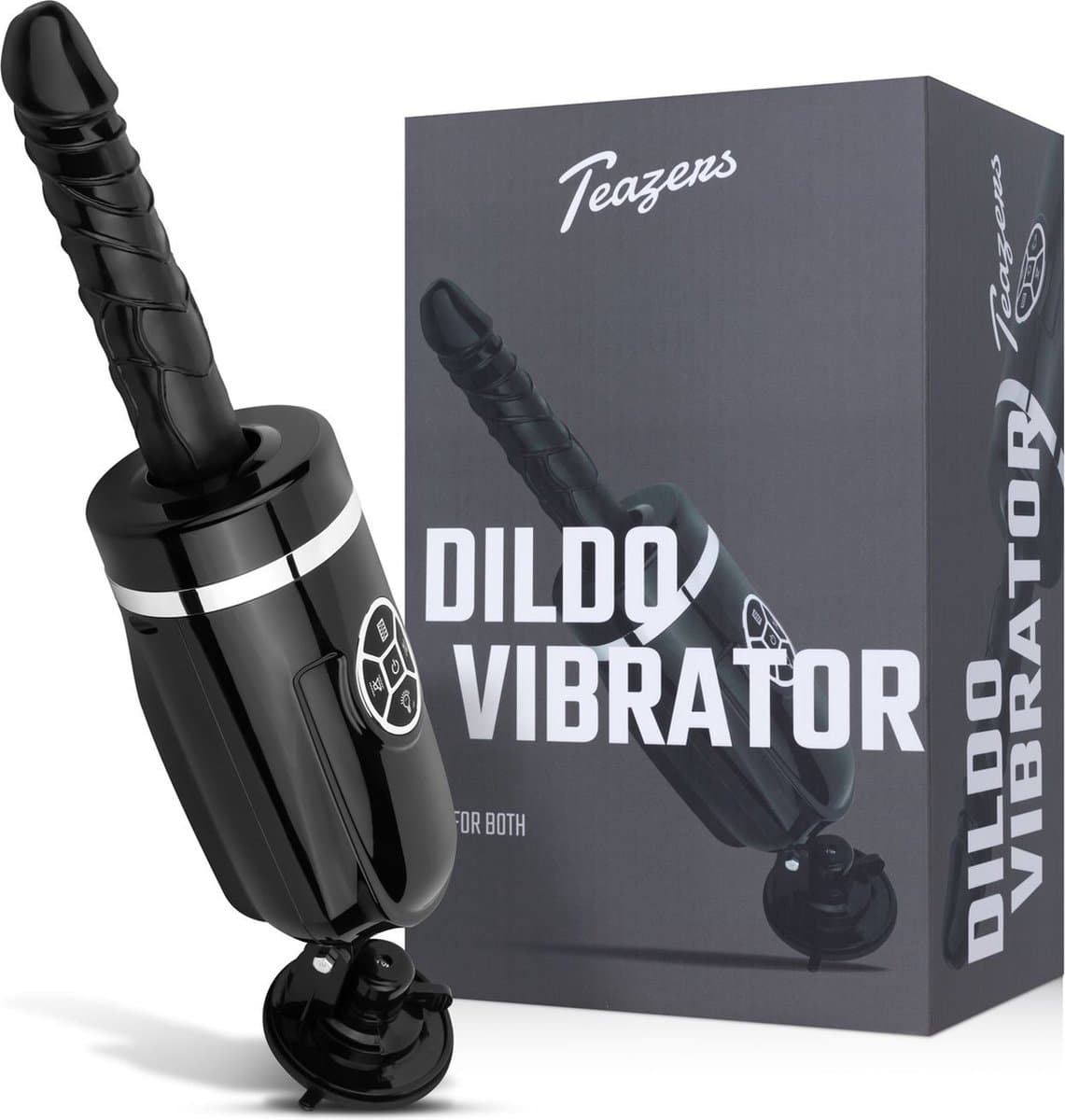 Teazers - Stotende en Vibrerende Dildo - Vibrators voor Vrouwen - Sex Toys voor Vrouwen - Dildo’s - Dildo met Zuignap - Zwart — afbeelding 1