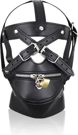 vscnovelty® SM Masker GAG Premium | BDSM | kunstleer masker - Muilkorf - Nek ketting - Verstelbaar - fetish — thumbnail 1