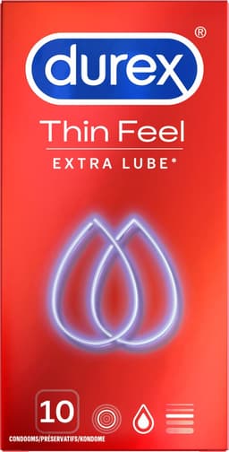 Durex - Condoooms Thin Feel Extra Lube 10 st. — thumbnail 17