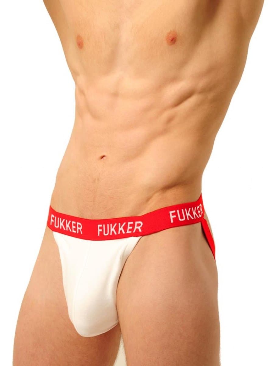 FUKKER Jockstrap – Rood/Wit – Maat XL — afbeelding 1