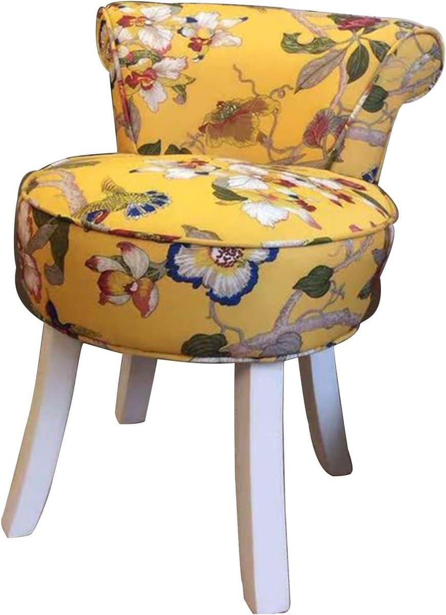 Moderne lage rug make-up tafel stoel met gewatteerde bank en hoge elastische spons zitting voor lounge slaapkamer witte rubberen houten poten inbegrepen — afbeelding 1