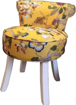 Moderne lage rug make-up tafel stoel met gewatteerde bank en hoge elastische spons zitting voor lounge slaapkamer witte rubberen houten poten inbegrepen — thumbnail 1