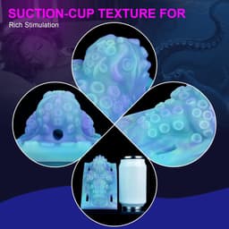 Daity Grinder-seksspeeltje, seksspeeltje met octopus-tentakel, clitorisstimulator voor voorspel met riem, lichtgevende tepel- en anale stimulator van zachte siliconen, waterdichte draagbare clitorisstimulator (Grinder) voor vrouwen en lesbiennes — thumbnail 9