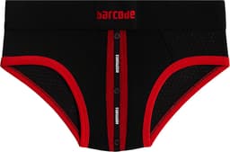 Barcode Berlin Mesh Brief Sicile Black-Red - MAAT L - Erotisch Heren Ondergoed - Slip voor Man - Sexy mannen Slip — thumbnail 1