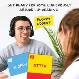 Grappig Woordspel - Liplezen Party - Feestplezier Ontketenen - 40.000 Woordcombinaties - 22.5 cm - Blauw wit rood — thumbnail 3