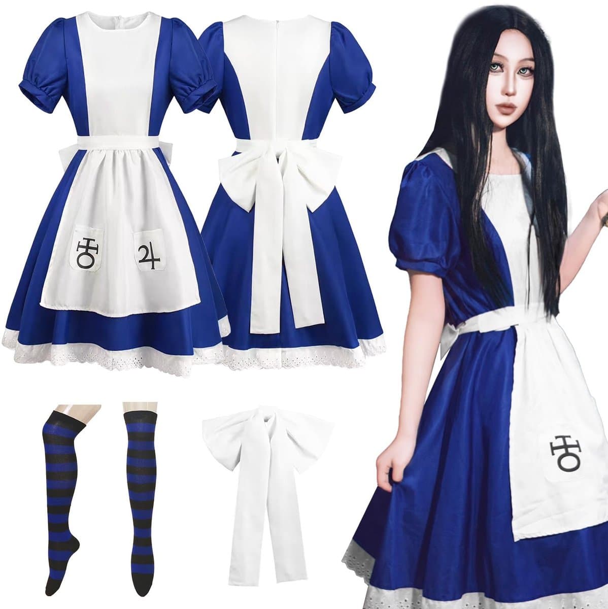 Dailygoods- Maid Dress - Cosplay Kostuum - Dienstmeisjesjurk - Halloween/Carnaval Kostuum - Gaming Kostuum - 6 Maten beschikbaar — afbeelding 1