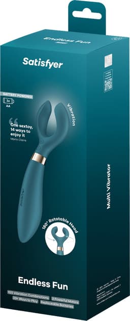 Satisfyer Endless Fun | multifunctionele vibrator met 33+ toepassingsmogelijkheden | 3 motoren & 100 trilcombinaties | draaibare kop | werkt op batterijen (2×AA) | waterdicht (IPX7) — thumbnail 4