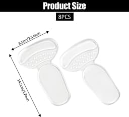 8 Pack hoge hak siliconen inzetstukken - gel schoen inserts voeringen pads - zachte siliconen hoge hak schoenen pads voor te grote damesschoenen en hoge hakken Flats — thumbnail 7