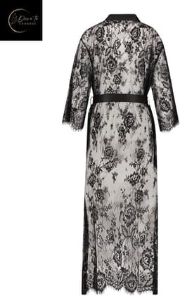 Luxe Erotische Kimono Dames – Sexy Lingerie – Lingerie Erotisch – Zwart – Transparante Kant Kimono – Verleidelijke lingerie & ochtendjas – High End – Chique – Clubwear – Satijn Strikceintuur– Elegante Nachtkleding – Dare to Undress – S, M, L, XL,XXL — thumbnail 7