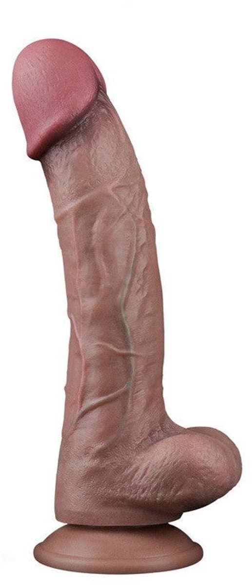 Lovetoy - Realistische XXL Dildo Met Zuignap 26.5 x 4.8 cm - Donkere Huidskleur — afbeelding 1
