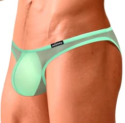 Heren Transparante Slip - Sexy Mesh Ondergoed - Ademend - Lingerie - Groen — thumbnail 2