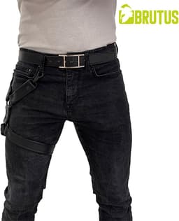 BRUTUS Leather Leg Harness Black-Black — thumbnail 2
