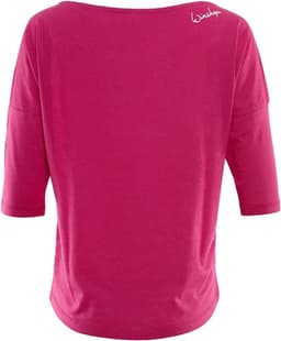 Dames T-Shirt met 3/4 Mouwen en 'First I Need Coffee' Glitteropdruk — thumbnail 2
