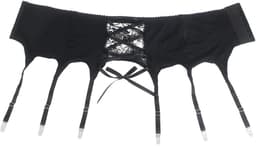 Zeloria Heren Jarretel Boxer Kant – Erotische Lingerie met Bandjes – Zwart – S – Exclusief Kousen — thumbnail 6