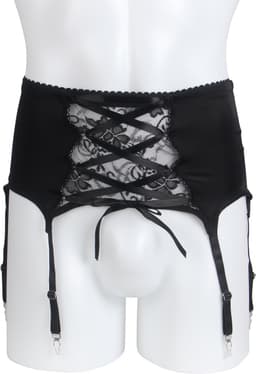 Zeloria Heren Jarretel Boxer Kant – Erotische Lingerie met Bandjes – Zwart – S – Exclusief Kousen — thumbnail 12