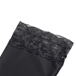 Zeloria Matte Wetlook / PU leer Kousen met Kant Rand – Zwart – Thigh High Stockings met Lace Top – L-XXL — thumbnail 10