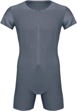 Heren Bodysuit Kort Mouw met Ritssluiting - Slim Fit Onderhemd Overall — thumbnail 4