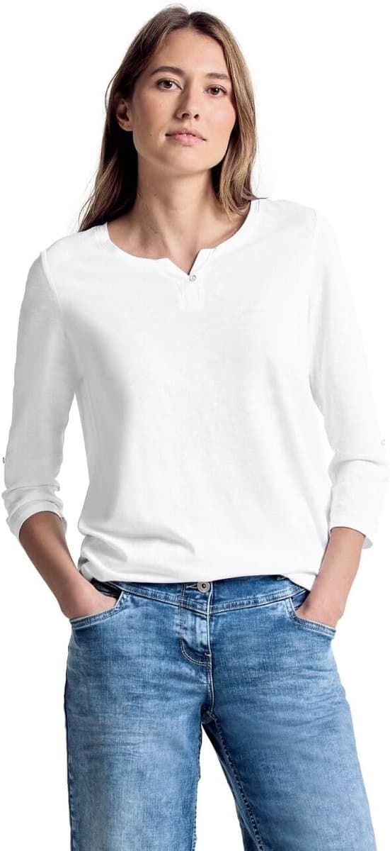 Cecil Fenja Dames T-Shirt - Casual Witte T-Shirt voor Vrouwen — afbeelding 1