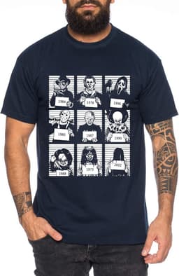 Heren Halloween T-Shirt met Iconische Horrorfilm Personages — thumbnail 2