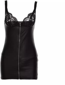 Leatherlook & Kant Sexy Jurkje – Lingerie Erotisch – Lingerie Sexy Setje – Luxe Sensuele Lingerieset – Leren PU Lingerie Jurkje – Wetlook/Latex – Verleidelijk & Mysterieus – Inclusief string – Kinky – BDSM – Maat S, M, L, XL, XXL — thumbnail 5