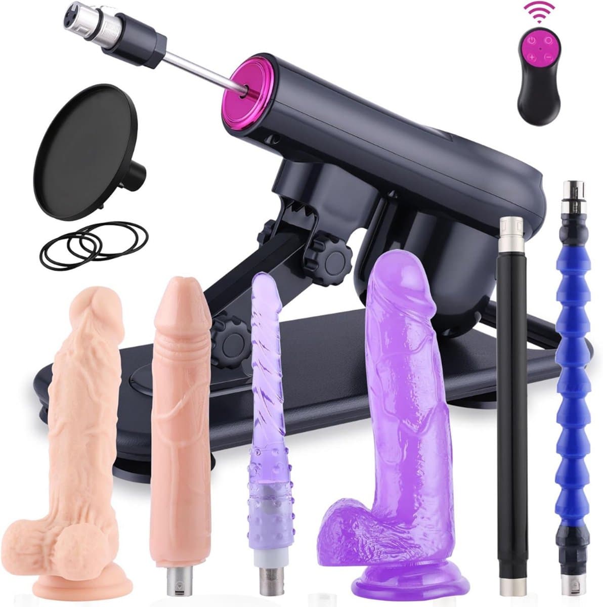 VIN® Sex Machine Met 7 Luxe Opzetstukken - Dildo - Neukmachine - Fuck machine Met Afstandsbediening - Compleet Sexmachine Pakket – Inclusief Dildo’s en Anaal Dildo's – Seksmachine Voor Mannen en Vrouwen - Discreet Verzonden — afbeelding 1