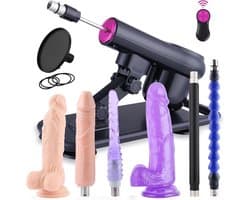 VIN® Sex Machine Met 7 Luxe Opzetstukken - Dildo - Neukmachine - Fuck machine Met Afstandsbediening - Compleet Sexmachine Pakket – Inclusief Dildo’s en Anaal Dildo's – Seksmachine Voor Mannen en Vrouwen - Discreet Verzonden