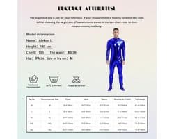 Glanzend Metallic Heren Bodysuit Jumpsuit met Ritssluiting voor Carnaval en Feest