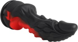 Banoch | Fantasy Dragon Dildo | Rood/Zwart – Siliconen Dildo met Zuignap | Gedetailleerde Textuur | Flexibel & Stevig | Monster creature — thumbnail 13