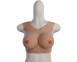 Borst ronde hals - cup C - Siliconen Borstprothesen - Wearable Borst - 100% medische hypoallergene siliconen - Kunstmatige Nep Borst - Valse Borsten - Borst - Siliconen Huid - Bodysuit - Crossdresser - Transgender - Travestiet