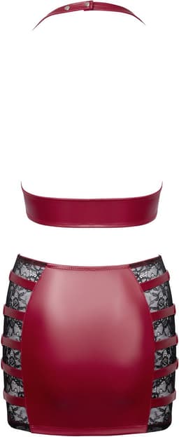 Cottelli PARTY – Crop Top & Mini Rok Set – Rood — thumbnail 3