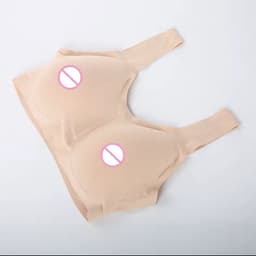 Siliconen borsten-Cup E- Nep Borsten- Cosplay- Travestie- Siliconen borsten met BH- Borsten met plakrand-1200 gram D cup- — thumbnail 7