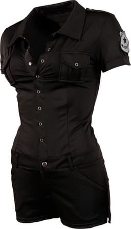 Cottelli Collection – Sexy Politie Outfit met Politie Embleem voor Spannende Aanvaringen – Maat L – Zwart — thumbnail 2