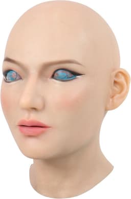 Siliconen - Vrouwelijk - Masker - Gezicht - 100% Hypoallergene Medische Siliconen - Neutraal - Realistisch - Crossdresser - Transgender - Mastectomie - Hoofd - Gezichtsmasker - Female Face — thumbnail 9