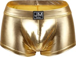BDSM Boxershort GOLD - Heren slip - PU Leder - Erotische mini short - Ondergoed - Mannen - Thema - Goud - Rollenspel — thumbnail 1