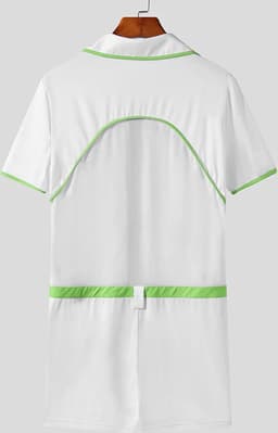 Erotische dokter rollenspel - Heren - Jumpsuit - Wit Groen - BDSM - Bodysuit — thumbnail 3