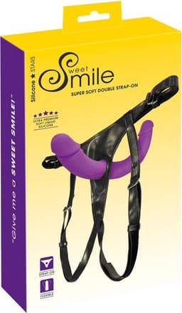 Sweet Smile Super Soft Double Voorbind Dildo - Strap-on met Uitneembaar Dubbele Dildo - Realistische Vloeibare Siliconen Dubbele Dildo 32 cm — thumbnail 9