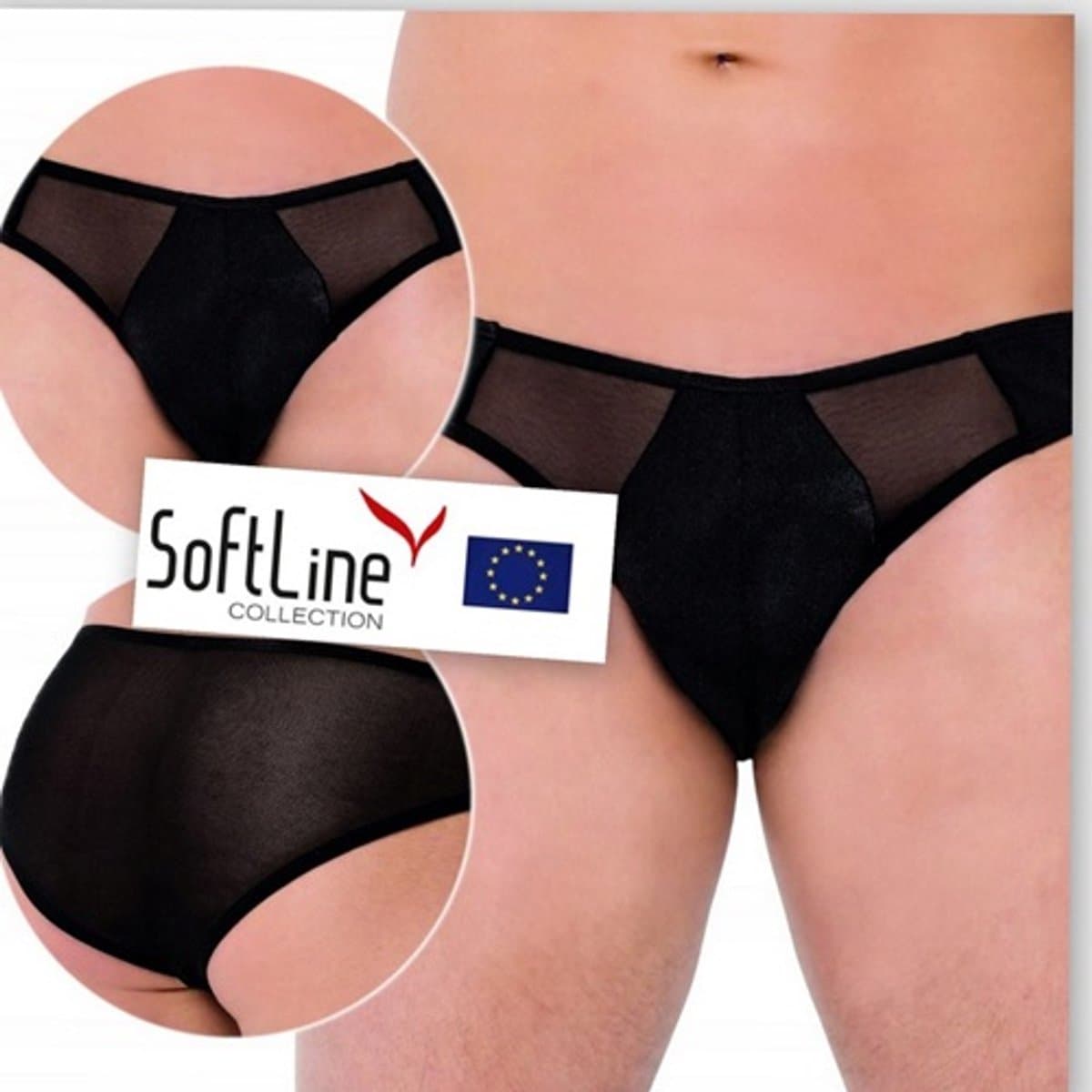 SoftLine Collection - Sexy herenslip doorzichtig zwart M/L — afbeelding 1