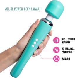 Wand vibrator groot | – Draadloze Magic Wand Vibrator – 20 Vibraties & 8 Snelheden – Stil, Waterbestendig & Oplaadbaar – Groen — thumbnail 5